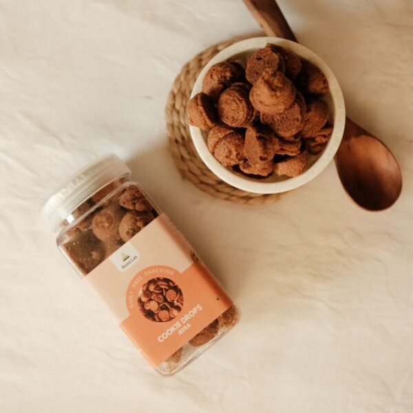 GLUTEN FREE AND VEGAN COOKIE DROPS, MADE OF RAGI AND OTHER RAJGIRA. MADE WITH NO SUGAR & NO PALM OIL