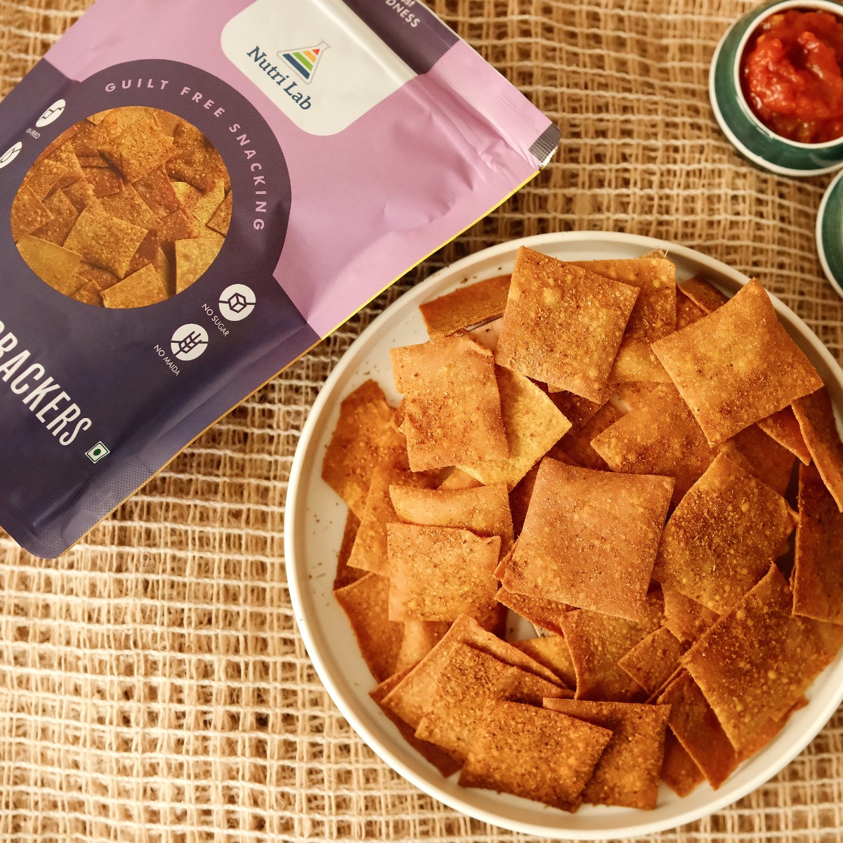 MADE WITH AMARANTH OR RAJGIRA FLOUR, THESE CRACKERS ARE BAKED WITH A BURST OF FLAVOURS AND MASALA! A GLUTEN FREE, VEGAN, AND NON FRIED SNACK.